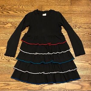 Hanna Andersson 120/6-7Y Ribbed Tiered Ruffle Dress